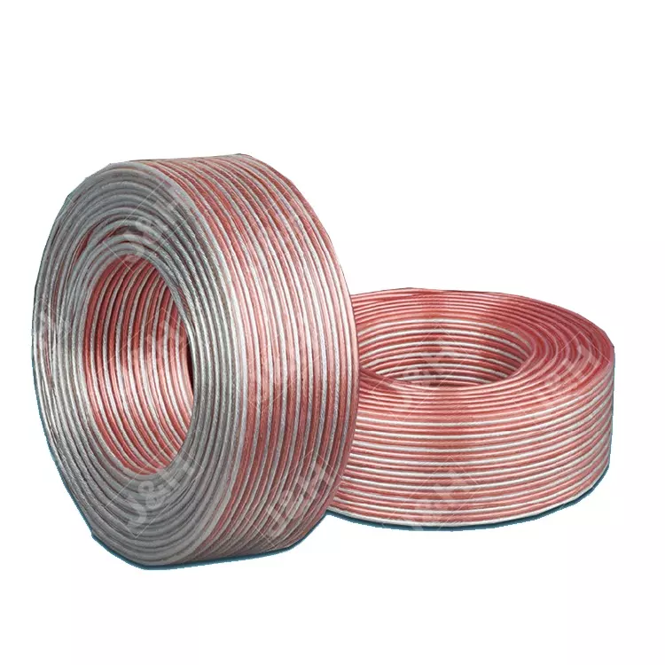 High quality BC/TC/OFC/CCA Transparent Speaker Wire Speaker Cable