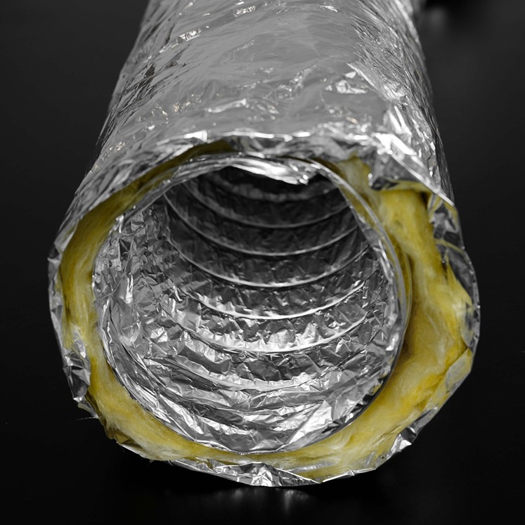 2''-24'' inch 25mm M0K M1K Aluminum Foil Flexible insulated duct For Air Conditioning