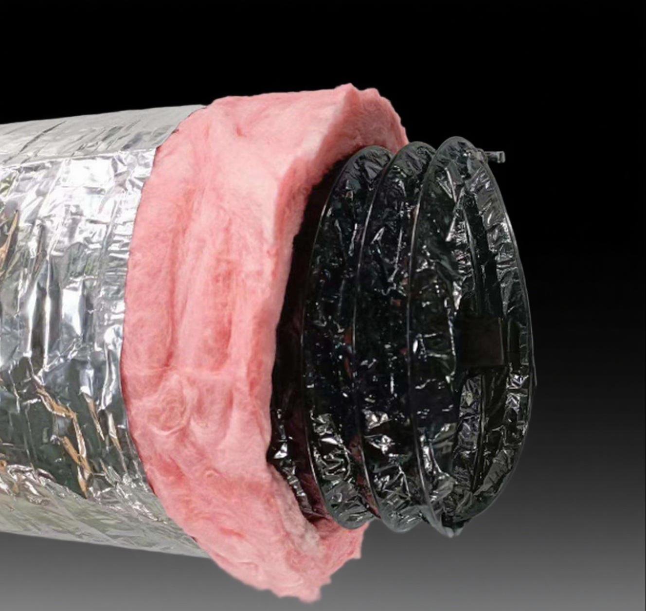 3‘’-24‘’inch Insulated flexible duct (R6 R8 Fiberglass wool)