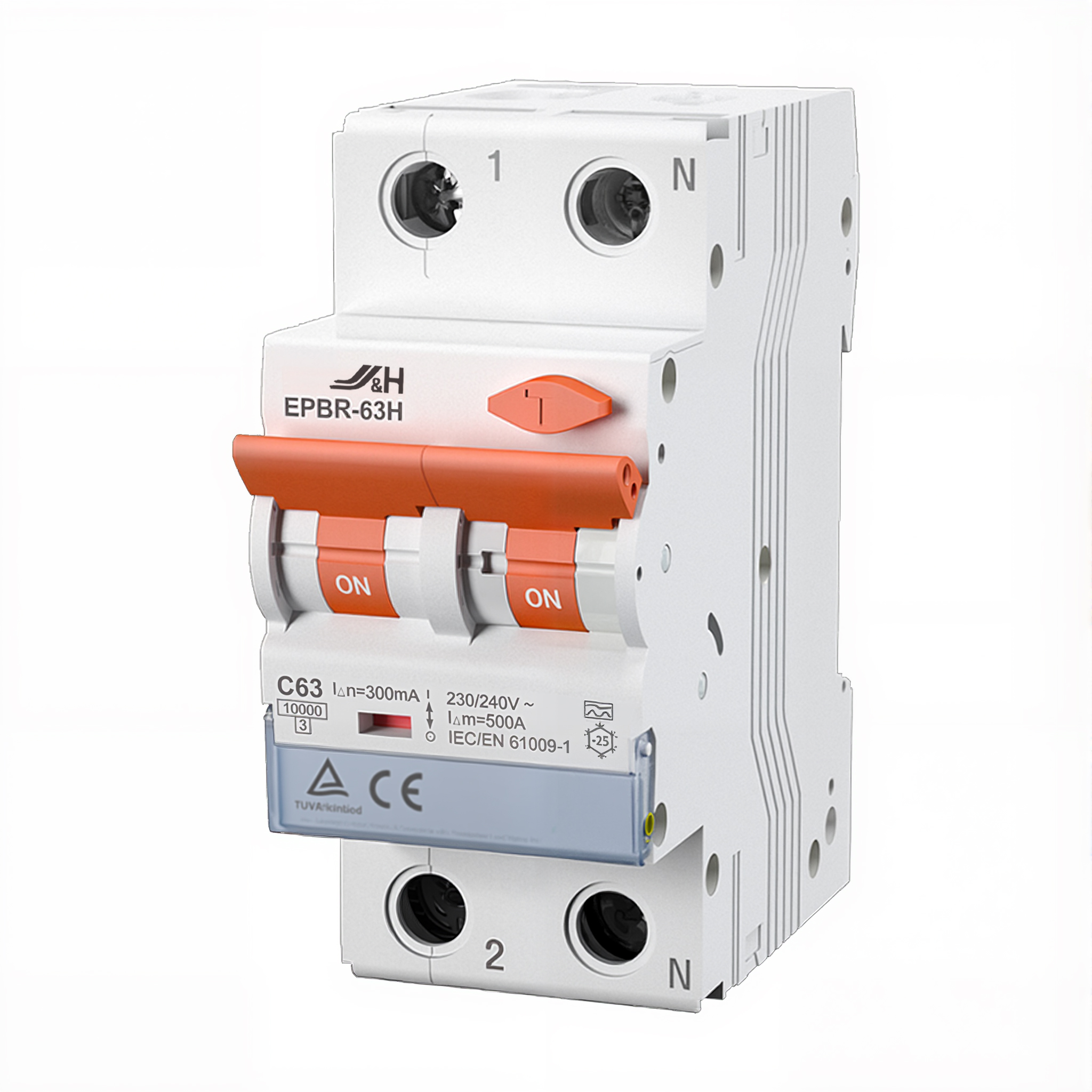 EPBR-63H Type A 10KA 1P+N 6A-63A Residual Current Circuit Breakers with Overcurrent Protection(RCBO) EPBR-63H Type A 10KA 1P+N 6A-63A Residual Current Circuit Breakers with Overcurrent Protection(RCBO)