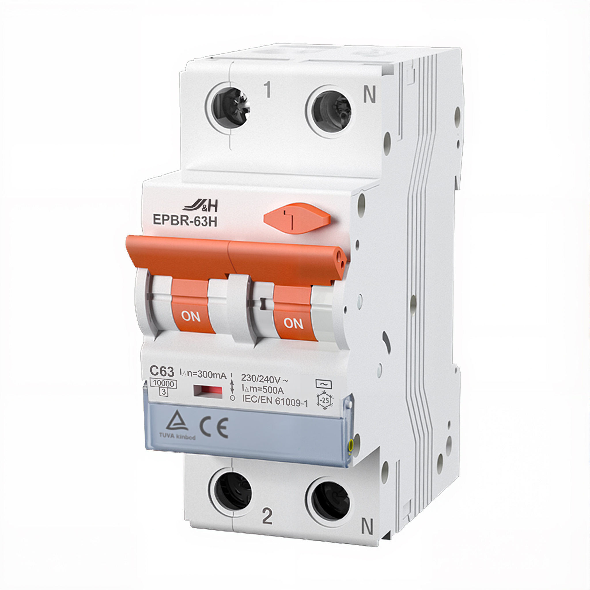 EPBR-63H Type AC 10KA 1P+N 6A-63A Residual Current Circuit Breakers with Overcurrent Protection(RCBO) EPBR-63H Type AC 10KA 1P+N 6A-63A Residual Current Circuit Breakers with Overcurrent Protection(RCBO)