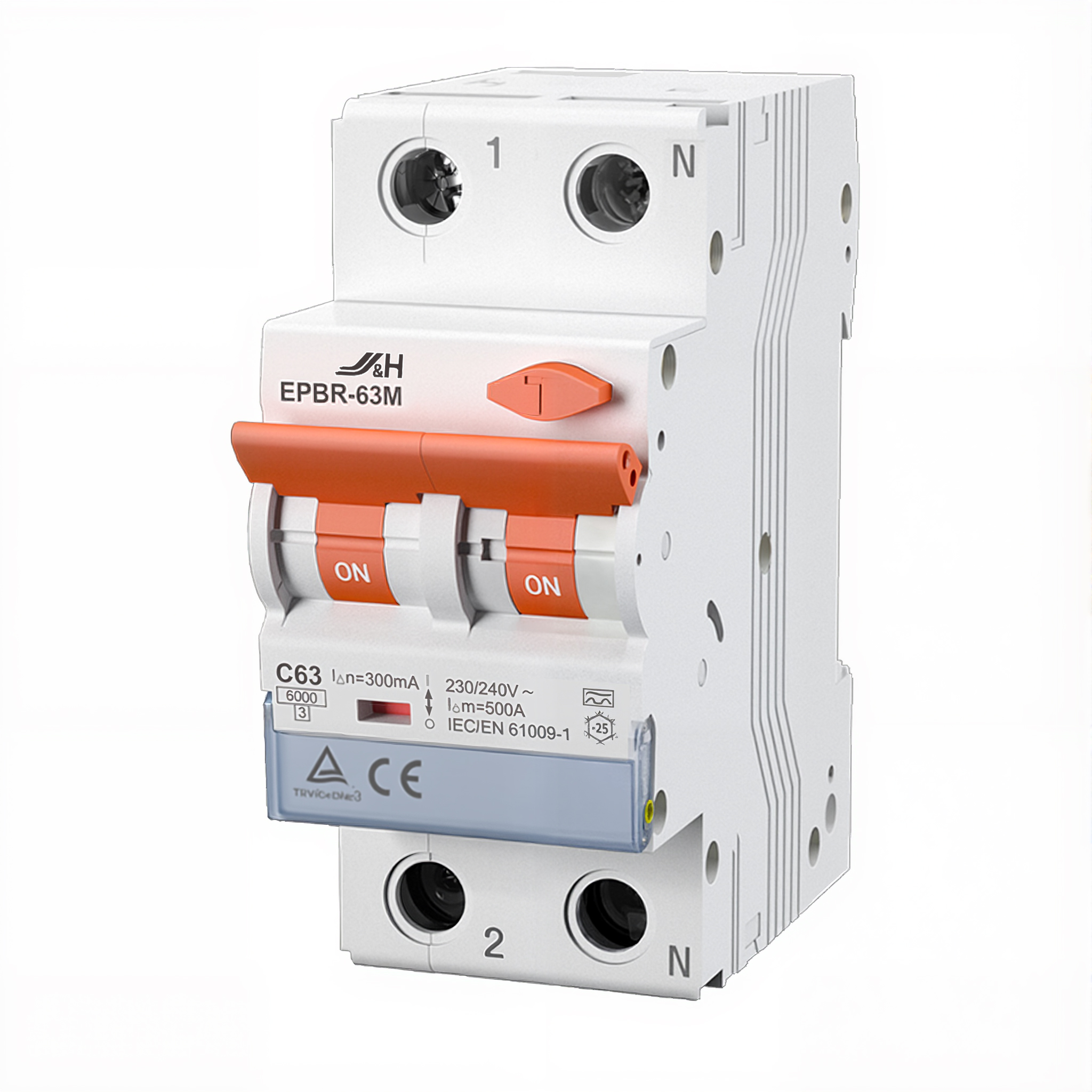 EPBR-63M Type A 6KA 1P+N 6A-63A Residual Current Circuit Breakers with Overcurrent Protection(RCBO) EPBR-63M Type A 6KA 1P+N 6A-63A Residual Current Circuit Breakers with Overcurrent Protection(RCBO)