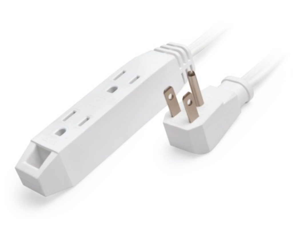 Wall Mounting Right Angle Plug NEMA 5-15P 3-outlet Extension Cord with Power Tap Wall Mounting Right Angle Plug NEMA 5-15P 3-outlet Extension Cord with Power Tap