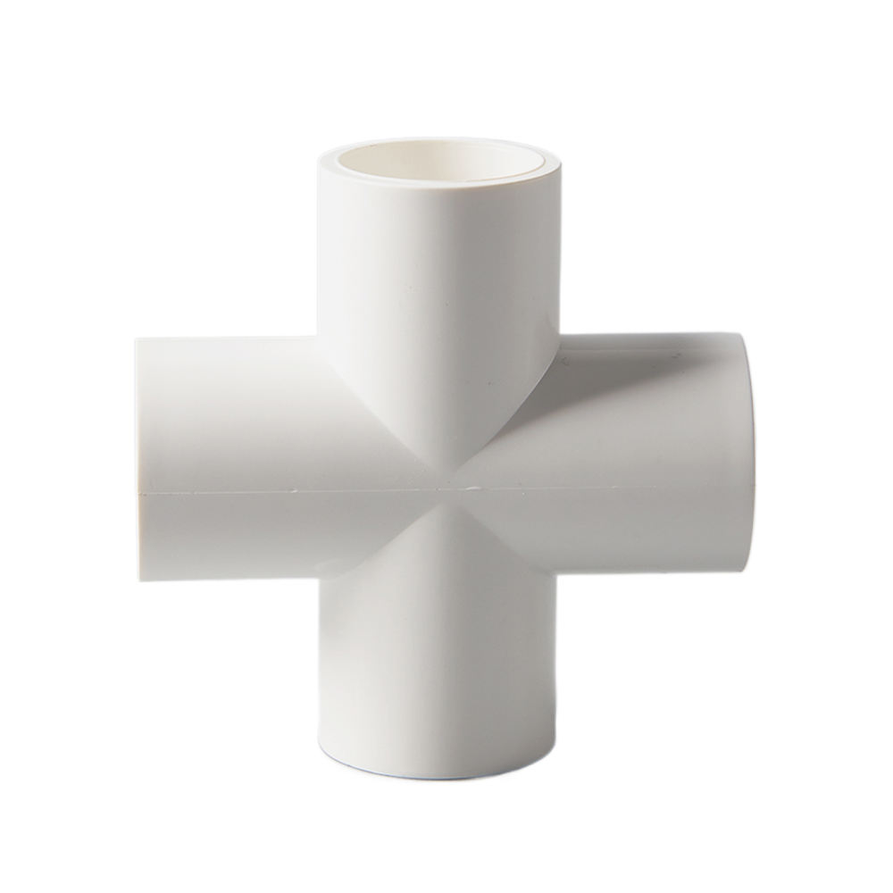 Modern Novel Design Different Types ASTM D1785/2466 PVC Pipe Fitting Straight Equal Cross Joint
